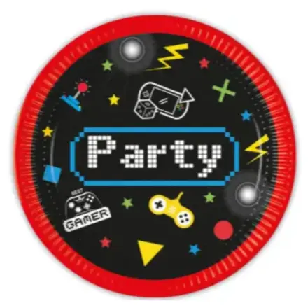 Gaming Party papírtányér 8 db-os 23 cm FSC termékfotó