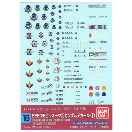Gundam Decal 018 MG Multiuse Seed kiegészítő csomag termékfotó