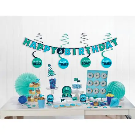 Happy Birthday Blue Mini dekorációs szett 37 db-os termékfotó