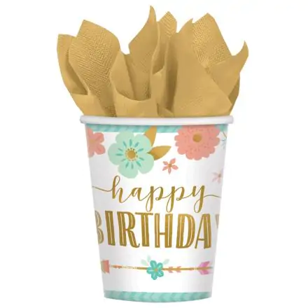 Happy Birthday Girl papír pohár 8 db-os 250 ml termékfotó