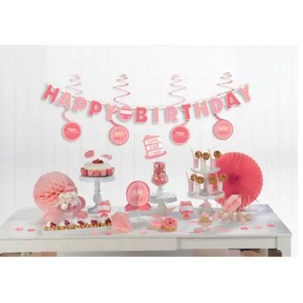 Happy Birthday Pink Mini dekorációs szett 37 db-os termékfotó