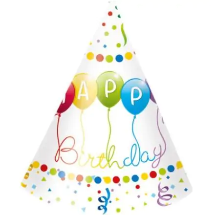 Happy Birthday Streamers Parti kalap, csákó 6 db-os termékfotó