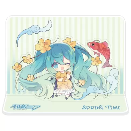 Hatsune Miku Standee Hatsune Miku Spring Time Chibi Miku with Koi Acrylic figura 11 cm  termékfotó