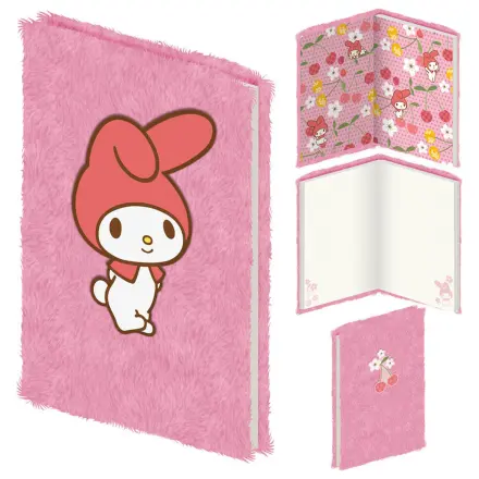 Hello Kitty My Melody A5 plüss jegyzetfüzet termékfotó
