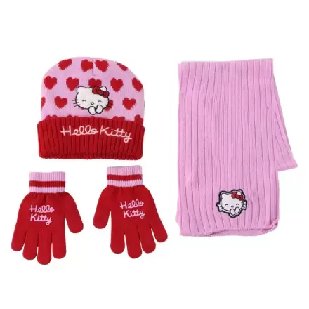 Hello Kitty téli sapka, kesztyű és csősál csomag  termékfotó