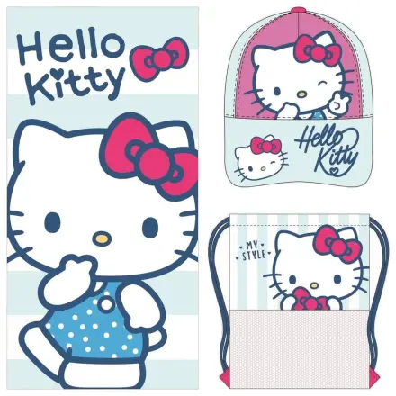 Hello Kitty törölköző, táska és sapka csomag termékfotó