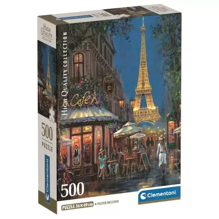High Quality Night at the Eiffel Cafe puzzle 500db-os termékfotó