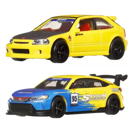 Hot Wheels Car Culture Diecast 1/64 '99 Honda Civic Type R (EK9) & Honda Civic Type R 2 db-os modellautó csomag termékfotó