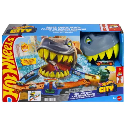 Hot Wheels City Shark Chomp Beach játékszett termékfotó