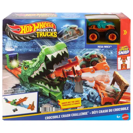 Hot Wheels Monster Trucks Cocodrile Crash Challenge játékszett termékfotó