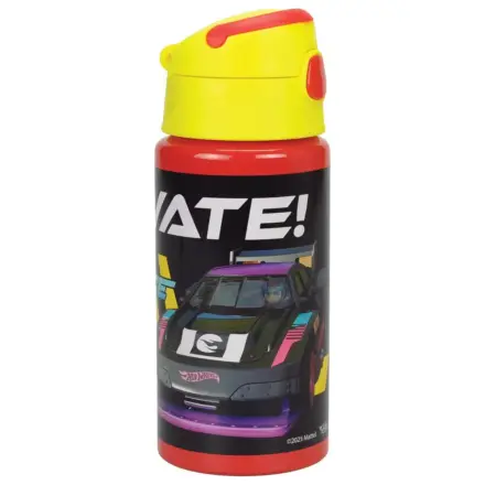 Hot Wheels Race alumínium szívószálas kulacs akasztóval 500 ml termékfotó