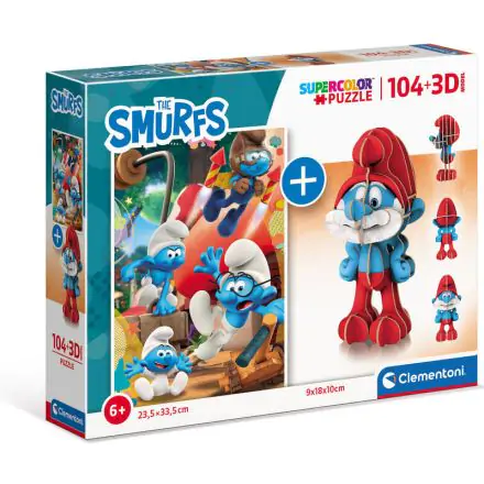 Hupikék törpikék 3D puzzle + puzzle 104db-os termékfotó