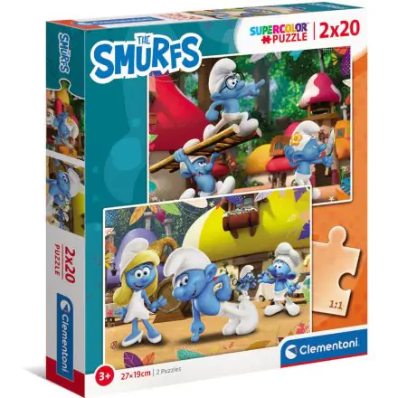 Hupikék törpikék puzzle 2x20db-os termékfotó