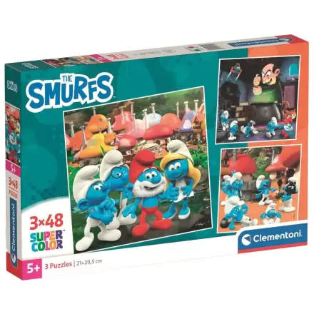 Hupikék törpikék puzzle 3x48db-os termékfotó