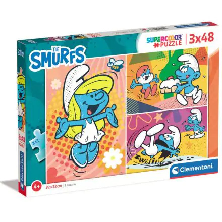 Hupikék törpikék puzzle 3x48db-os termékfotó