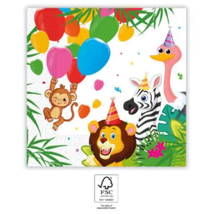 Jungle Balloons, Dzsungel szalvéta 20 db-os 33x33 cm FSC termékfotó