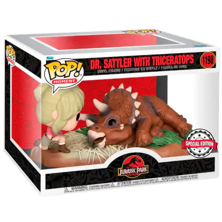 Jurassic Park Funko POP! Anyaent Vinyl figura Dr. Sattler with Triceratops Special Edition 9 cm termékfotó