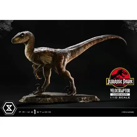 Jurassic Park Prime Collectibles 1/10 Velociraptor Closed Mouth szobor figura 19 cm termékfotója