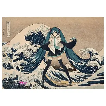 Katsushika Hokusai x Hatsune Miku Thirty-six Views of Mount Fuji The Great Wave off Kanagawa akril panel 30 cm termékfotó