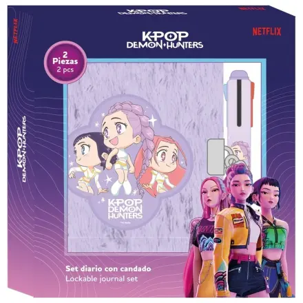 Kpop Demon Hunters Chibi keményfedeles füzet és 4 színű toll csomag  termékfotó