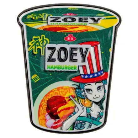 KPop Demon Hunters Zoey Hamburger Noodles kitűző termékfotó