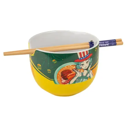 KPop Demon Hunters Zoey Hamburger Ramen tál és evőpálcika termékfotó