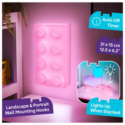 LEGO Pink brick 4x2 brick Light lámpa 31x15 cm termékfotó