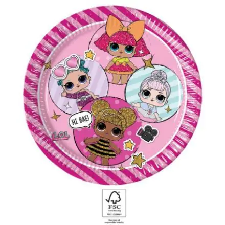 LOL Surprise Glitterati papírtányér 8 db-os 23 cm FSC termékfotó