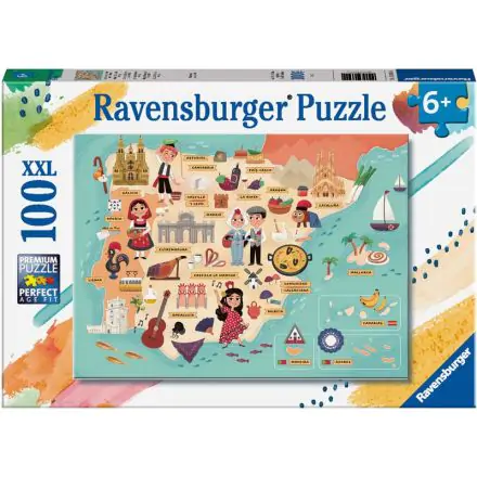Map of Spain and Portugal puzzle 100db-os termékfotó