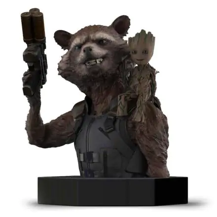 Marvel A galaxis örzői Rocket Raccoon és Groot mellszobor figura 16cm termékfotó