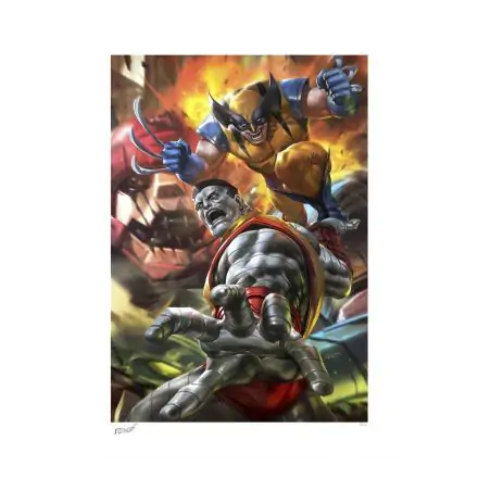 Marvel Art Print Wolverine & Colossus: Fastball Special! 46 x 61 cm - keretezetlen vászonkép termékfotó
