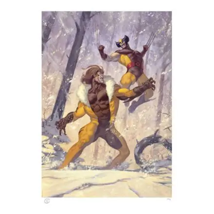 Marvel Art Print Wolverine vs Sabretooth 46 x 61 cm - keretezetlen vászonkép termékfotó