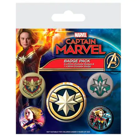Marvel Captain Marvel 5db-os kitűző csomag termékfotó
