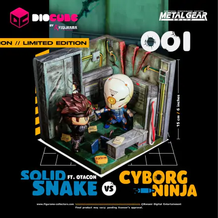 Metal Gear Solid DioCube Solid Snake Vs Cyborg Ninja Ft Otacon PVC Diorama szobor 15 cm termékfotója