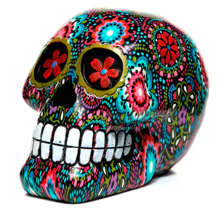 Mexican Decorative Skull Day of the Dead Floral figura 14cm termékfotó
