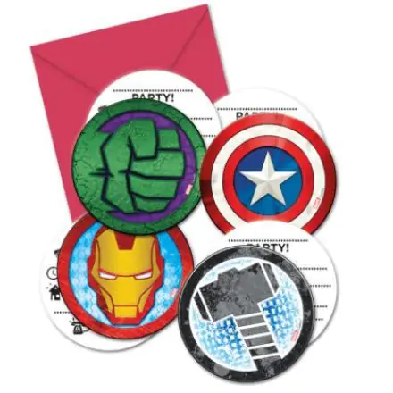 Mighty Avengers, Bosszúállók Party Meghívó 6 db-os termékfotó