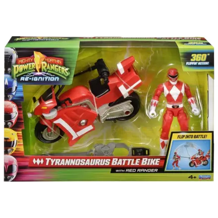 Mighty Morphin Power Rangers Battle Bike jármű Tyrannosaurus Rex with Red Ranger 18 cm termékfotó