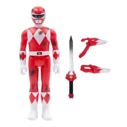 Mighty Morphin Power Rangers ReAction Red Ranger (Battle Damaged) akciófigura 10 cm termékfotó