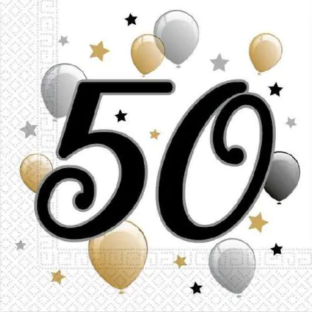 Milestone, Happy Birthday 50 szalvéta 20 db-os 33x33 cm termékfotó