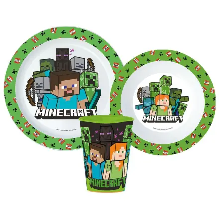 Minecraft Creeper étkészlet, micro műanyag szett, pohárral 260 ml termékfotó