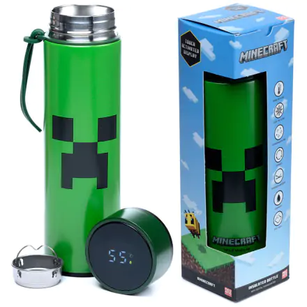 Minecraft rozsdamentes acél palack kulacs termosz hőmérővel 450ml termékfotója