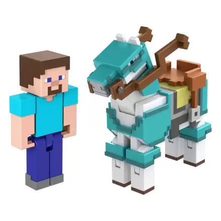 Minecraft Steve & Armored Horse 2 db-os akciófigura csomag 8 cm termékfotó