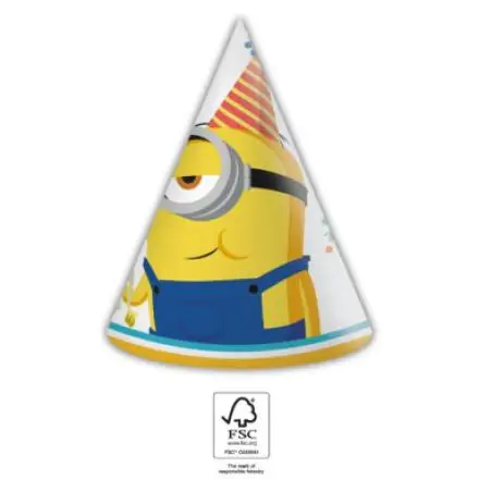 Minions 2 The Rise of Gru, Minyonok Party parti kalap, csákó 6 db-os FSC termékfotó