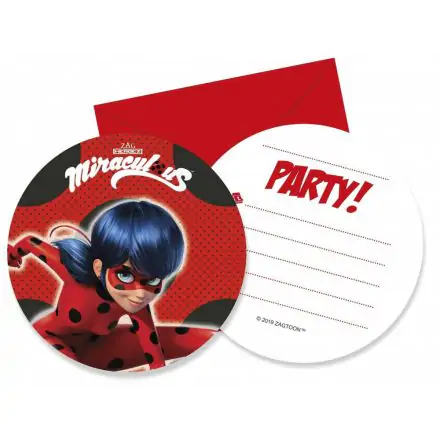 Miraculous Ladybug, Katicabogár és fekete macska kalandjai Meghívó 6 db-os termékfotó
