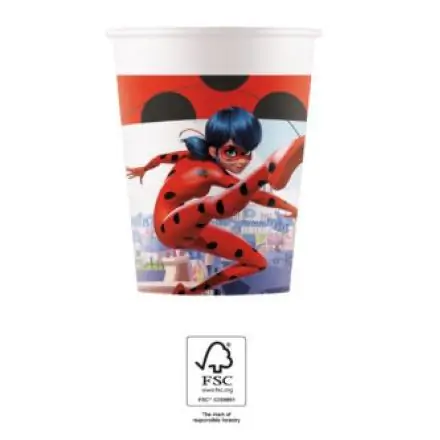 Miraculous Ladybug, Katicabogár és Fekete macska kalandjai papír pohár 8 db-os 200 ml FSC termékfotó