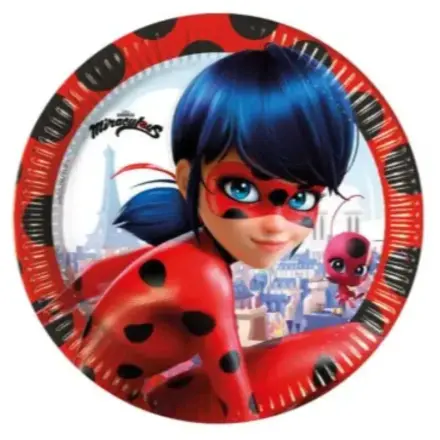 Miraculous Ladybug, Katicabogár és Fekete macska kalandjai papírtányér 8 db-os 23 cm FSC termékfotó