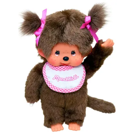 MONCHHICHI Girl Pink & White Bib plüss 20cm termékfotó
