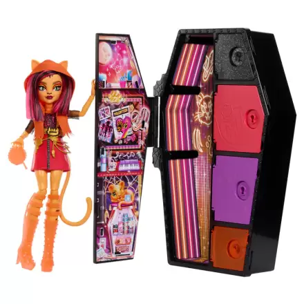 Monster High Skullmate Secrets Neon Frights Toralei játék baba 25cm termékfotó