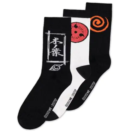 Naruto Shippuden Sasuke Symbol 3db-os zokni készlet termékfotója