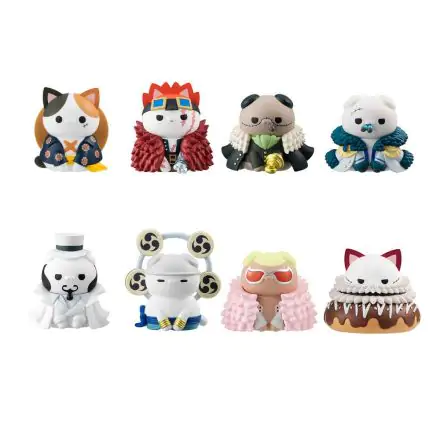 One Piece Mega Cat Project Trading NyanPieceNyan! Ver. Luffy with Rivals 8 darabos figura csomag 3 cm termékfotó